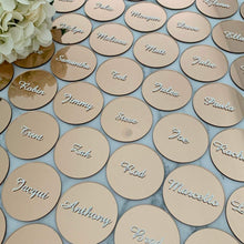 Load image into Gallery viewer, Acrylic Round Place Cards - Rose Gold Mirror