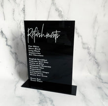 Load image into Gallery viewer, A5 Acrylic Menu Sign/Stand