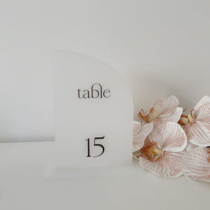 Half Arch Acrylic Table Number Sign