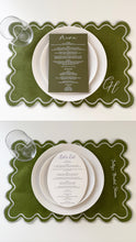 Load image into Gallery viewer, Personalised Scalloped Fabric Placemat