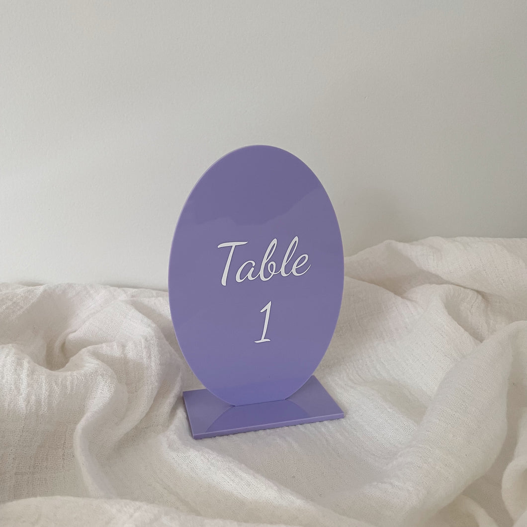 Oval Acrylic Table Number Sign