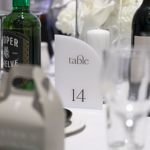 Half Arch Acrylic Table Number Sign
