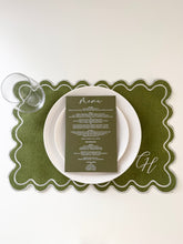 Load image into Gallery viewer, Personalised Scalloped Fabric Placemat