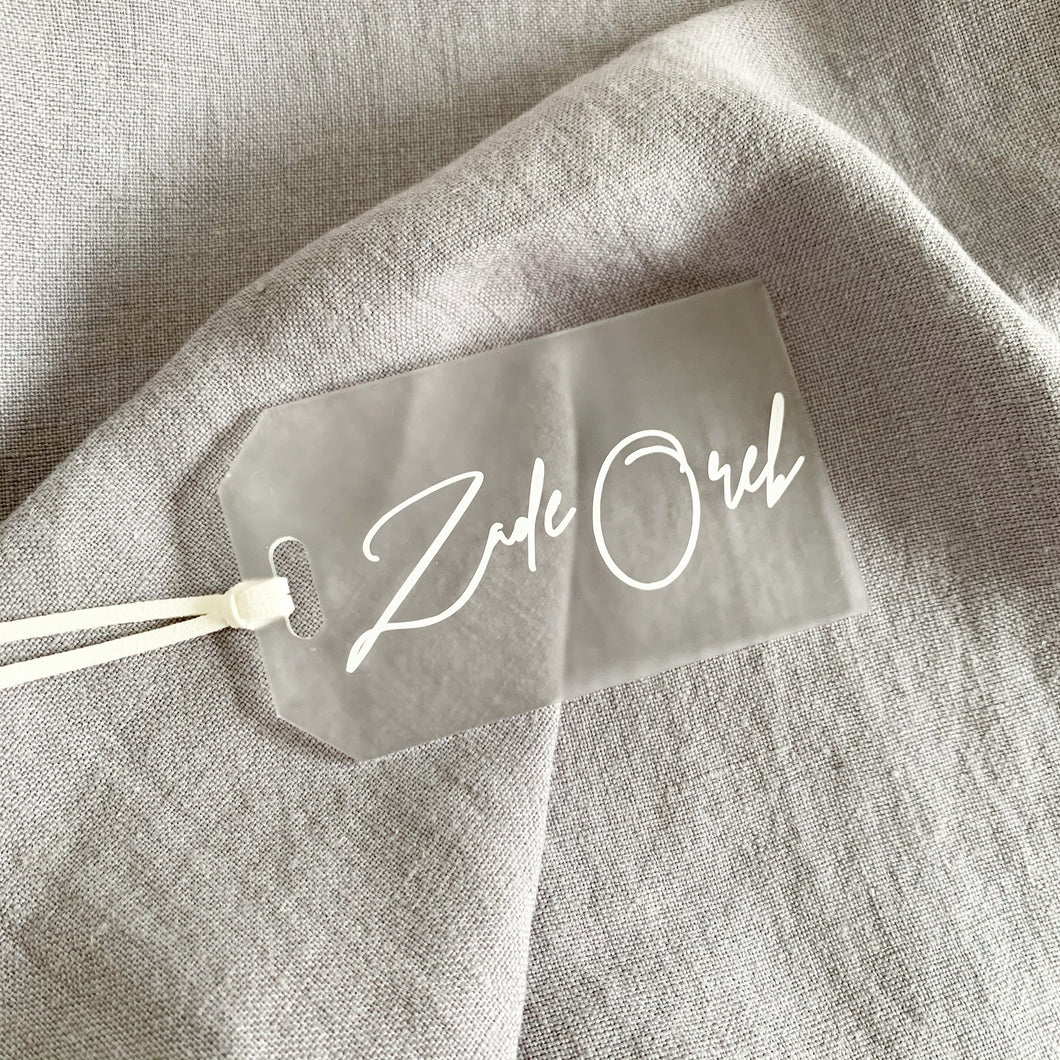 Acrylic Luggage Tags - Clear Frost