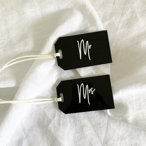 Acrylic Luggage Tags - Black