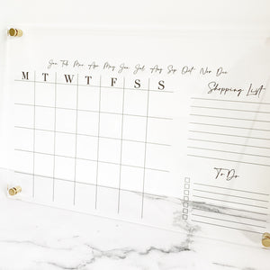 Personalised Acrylic Calendar/Planner