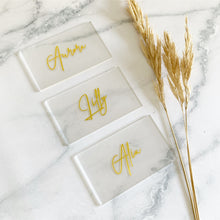 Load image into Gallery viewer, Acrylic Rectangle Place Cards - Clear Frost