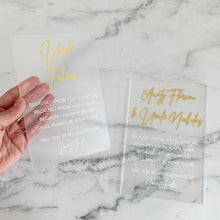 Load image into Gallery viewer, Clear Frost Acrylic God Parent Cards