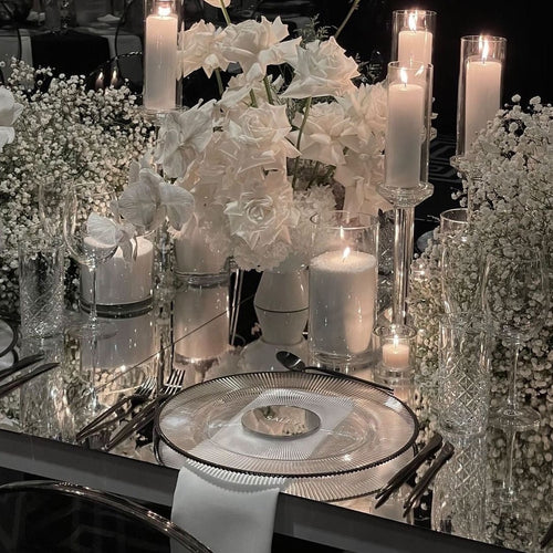 Acrylic Round Place Card - Silver Mirror