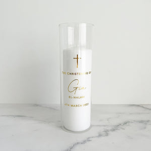 Baptism/Christening Candle with Glass Jar