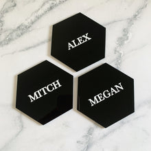 Load image into Gallery viewer, Acrylic Hexagon Place Cards - Black