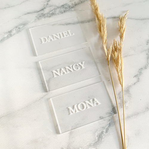 Acrylic Rectangle Place Cards - Clear