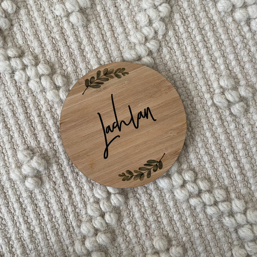 Wooden Baby Milestone Plaques - Name