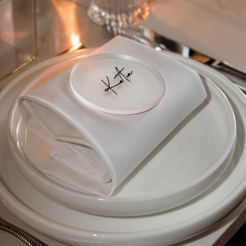 Acrylic Round Place Card - Clear Frost