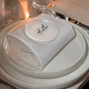 Acrylic Round Place Card - Clear Frost