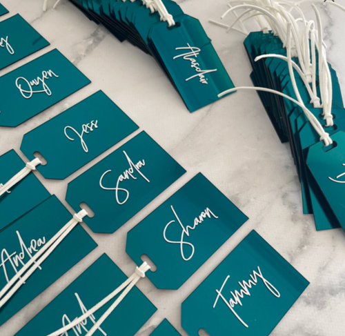 Acrylic Luggage Tags - Emerald Green