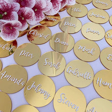 Load image into Gallery viewer, Acrylic Round Place Card - Gold Mirror
