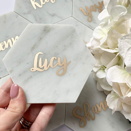 Marble Hexagon Coasters