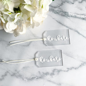Acrylic Luggage Tags - Clear Frost