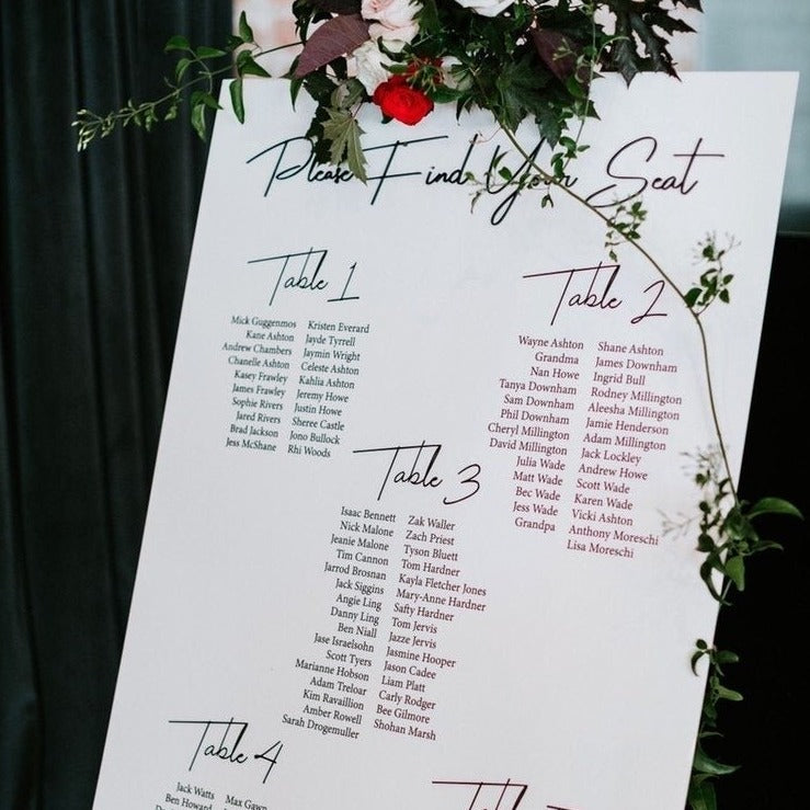 Acrylic Seating Chart