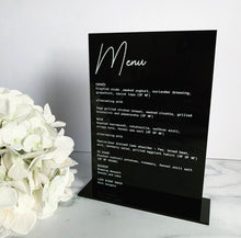 Load image into Gallery viewer, A5 Acrylic Menu Sign/Stand