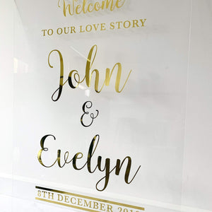 A1 Clear Acrylic Welcome Sign