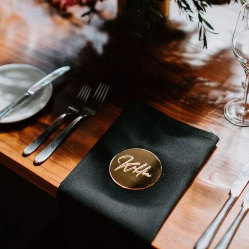 Acrylic Round Place Card - Gold Mirror